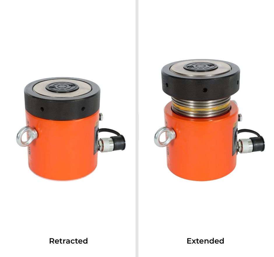 100T Single Acting Ram - Locking Collar - 50mm Stroke