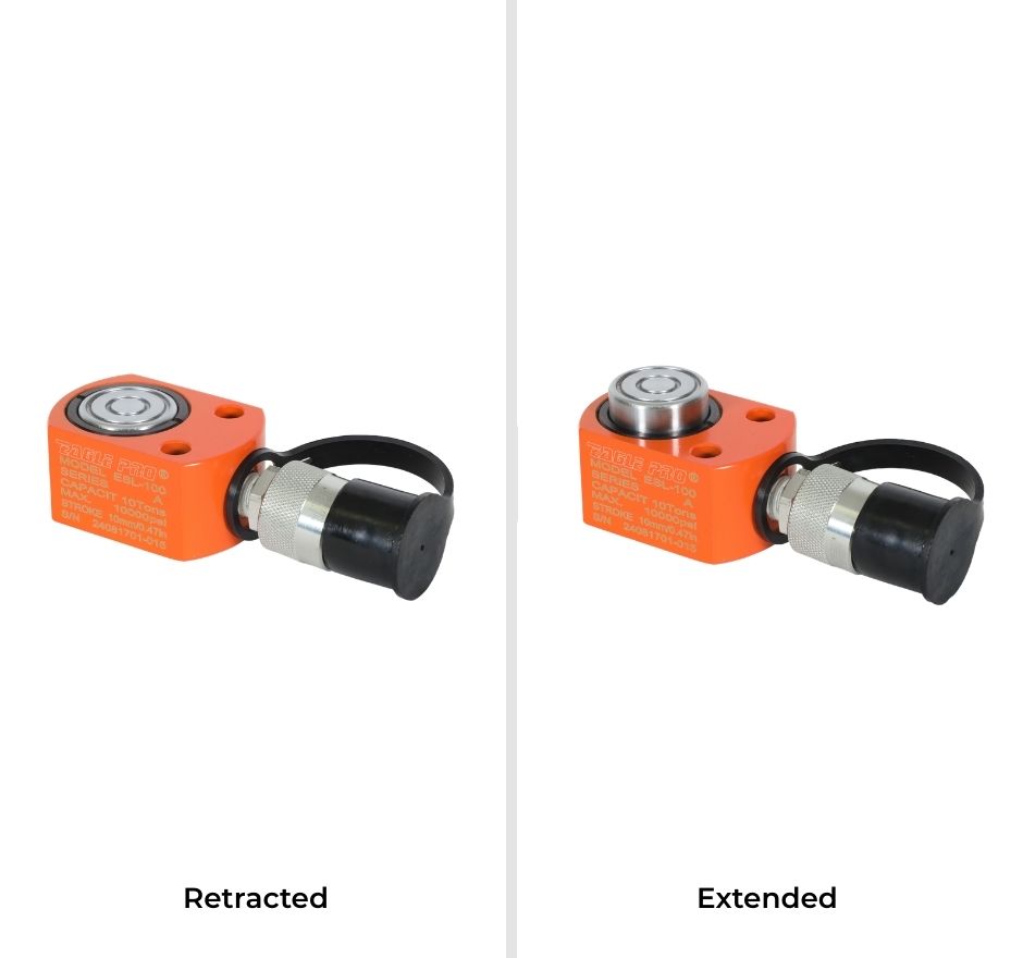 10T Single Acting Ram - Pancake Style - 10mm Stroke